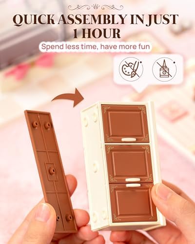 Rolife Super Creator Kits Tasty Cake Shop, Tiny House Building Blocks for Little Dolls, DIY Plastic Mini House Model Building Kits for Teens Aged 14+, DIY Crafts/Hobbies for Adults (Tasty Cake Shop) - Image 5