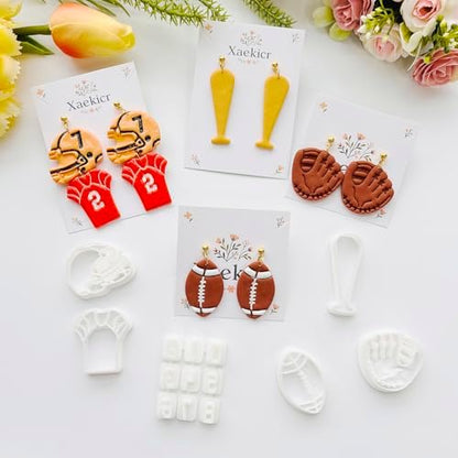 Xaekicr Sports Theme Polymer Clay Cutters Set – Multiple Shapes Clay Cutters for Polymer Molds, Clay Earring and Tools - Image 5