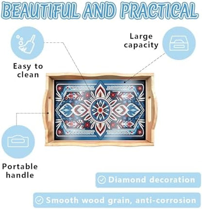 DOTSOPS Mandala Diamond Painting Wooden Serving Tray with Handle for Adults - Image 4