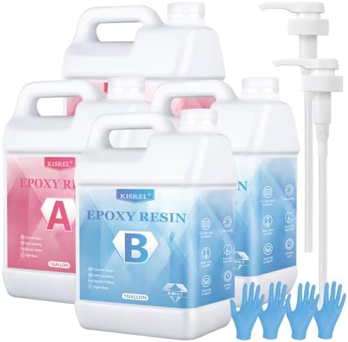 KISREL 4 Gallon Epoxy Resin Kit, No Yellowing Crystal Clear Resin for Art by KISREL