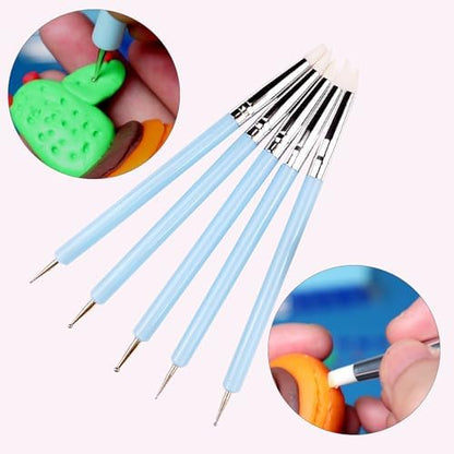 DIYOOHOMY 9 Pcs Polymer Clay Tools, Ball Stylus Silicone Sculpting Tools for Pottery Rock Dot Painting Nail Art Blending Clay Carving Ceramic Drawing DIY Craft Modeling - Image 3