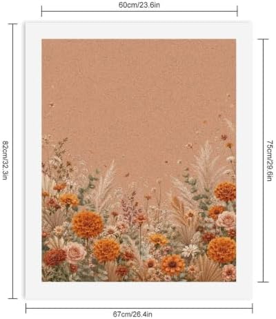 Paint by Numbers Kit for Adults Beginner Art Decor Orange Floral Edge - Image 2