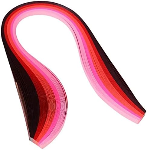 ODETOJOY Quilling Paper Gradient Quilling Strips 3mm Crafts Filigrana Paper 1/8inch Rainbow Color 120pcs Length 21inch (Red) by ODETOJOY