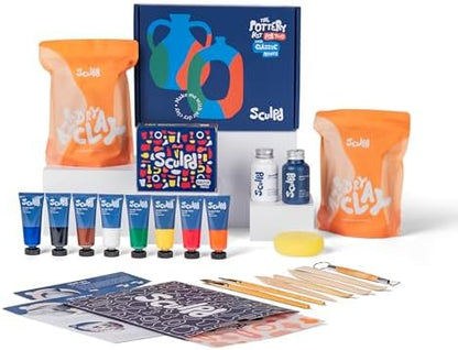 Sculpd Pottery Kit for Adults, Air Dry Clay with Tools, Classic Tones by Sculpd