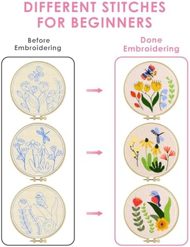 TINDTOP Punch Needle Kits, Flowers Punch Embroidery Kits for Adults - Image 3