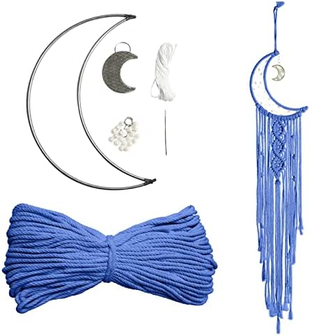 JeogYong Macrame Kit, DIY Moon Dream Catcher Macrame Kits for Kids & Adults Beginners, Includes Metal Hoop Rings Macrame Cord or More Craft Supplies and Materials for Bohemian Wall Decor Dreamcatcher by JeogYong