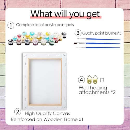 bestact Framed Daisy Paint by Numbers Kits for Adults,Flowers Painting by Numbers with Framed for Beginner on Canvas Easy DIY Painting Kits for Home Wall Decoration and Gifts,8x8INCH (Flower5) - Image 4