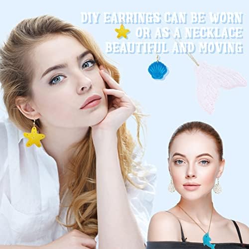 Patelai 4 Pcs Resin Earring Molds for Jewelry Making Kit, Mermaid Ocean - Image 2