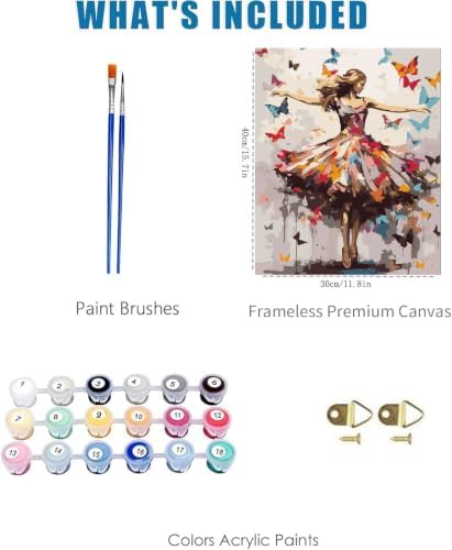 Dancing Girl Paint by Numbers Kit for Adults Framed Canvas, Frameworkless - Image 3