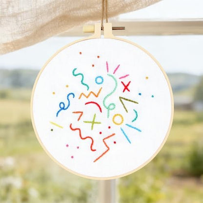 Beginners Embroidery Stitch Practice Kits, Easy Hand Embroidery Starters Kit for Beginners Adults, Stamped Cross Stitch Kits DIY Needlepoint Kits for Beginners Adults, Embroidery Hoop & Video Tutorial - Image 4