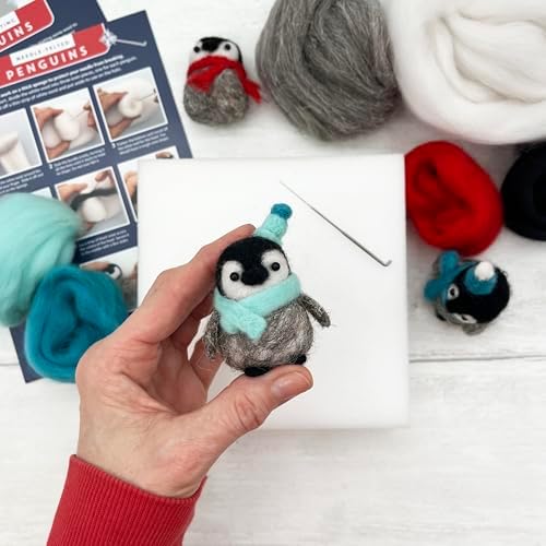 Bergin & Bath Needle Felting Kit, Penguins. Make Three Sweet Festive Decorations with This Beginner Friendly Craft kit for Adults and Teens. The Best Stocking Filler for Anyone Creative. - Image 4