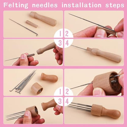 Complete Wool Felting Tools, Needle Felting Kit, Needle Felting Tools with 90Pcs Needle Felting Needles, 3Pcs Needle Bottles,2Pcs Needle Felting Pen,Needle Felting Tools for Beginner,Professional - Image 3