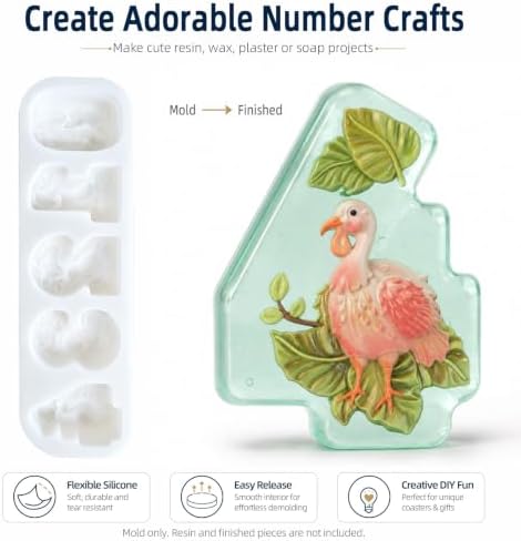 3D Woodland Animal Number Resin Molds Set, 0-9 Creature Silicone Mold - Image 2