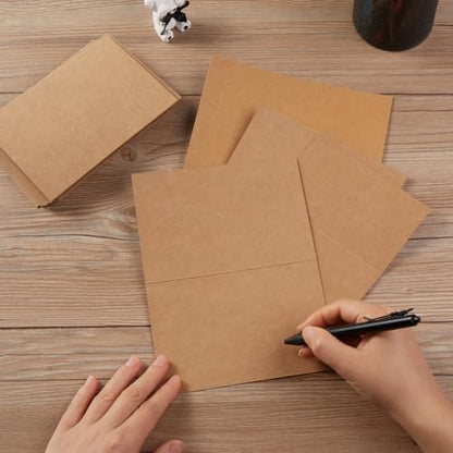 50 Pack Blank Folded Cardstock Cards, Brown, 5x7 - Image 6
