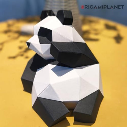 3D Panda Xingxing Origami Paper Craft Kit, Fun DIY Pre-Cut 3D Paper Art Model for Teens & Adults, Easy Handmade Animal Figurine Sculpture Gift Set for Bookshelf Decoration - Image 5