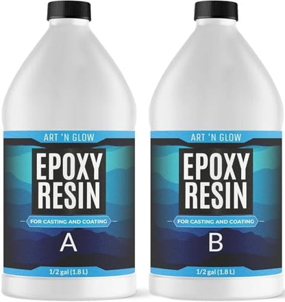 Crystal Clear Epoxy Resin 1 Gallon - Food Safe, UV Resistant, Bubble Free by ArtNGlow