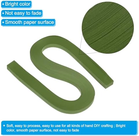 PATIKIL 120pcs Quilling Strips Paper 3/8"(10mm) 21"(54cm) Origami Paper Quilling Strip for Art DIY Hand Craft Christmas, Yellow Green - Image 3