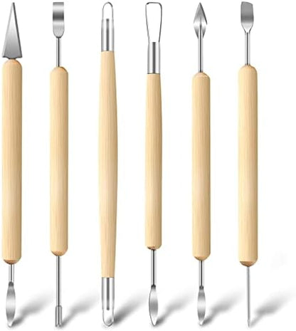 Jetmore 6 Pack Clay Tools Kit, Pottery Tools & Sculpting Tools, Polymer Modeling Clay Cutters Sculpture Set for Carving, Ceramics, Molding, DIY by Jetmore
