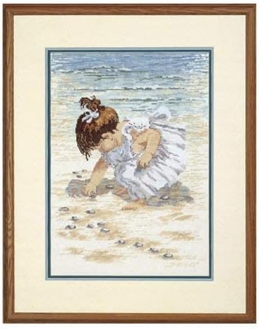 Janlynn Counted Cross Stitch Kit, Collecting Shells, 12" x 16" - Image 2