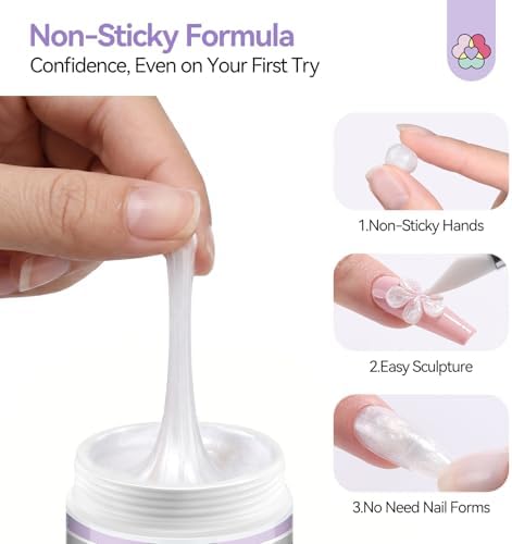 SAVILAND Non-Sticky Solid Builder Nail Gel, Satin Milk White 3D Gel, 2.02oz - Image 3