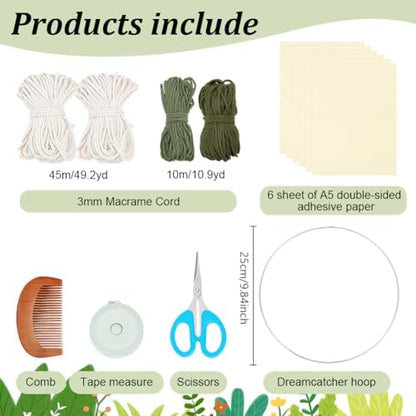 ORIGACH DIY Macrame Tree of Life Wall Hanging Kit, Beige - Image 3