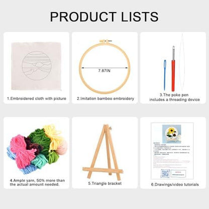 Punch Needle Kit for Adult Beginners, Sunflower Punch Embroidery Kits - Image 4
