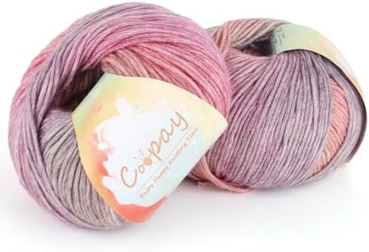 Coopay Yarn for Crocheting & Knitting, Gradient Cake Yarns (Evening Sunset) by Coopay