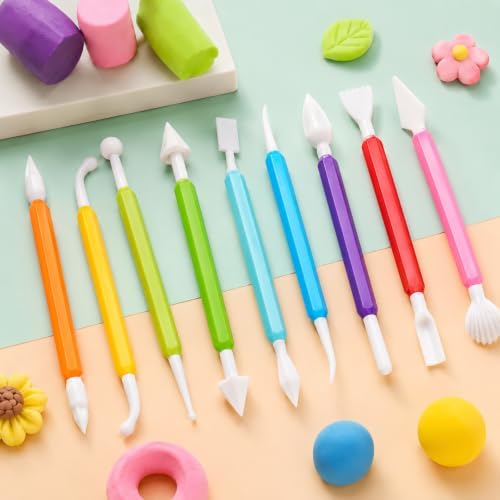 18 PCS Modeling Clay Tools, Double-Ended Air Dry Clay Sculpting Tools Polymer Clays Tool Kit for Beginners Professional Modeling Shaping Dotting Carving Pottery DIY Craft Projects - Image 6