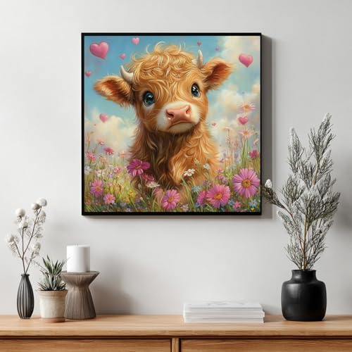 CRZMODE Highland Cow Paint by Numbers Kit for Adults, Cow Paint by Numbers for Adults, Acrylic Painting Crafts for Home Decor Gift (16x16inch) - Image 3