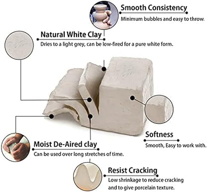 Old Potters Low Fire Pottery Clay White, 10 lbs (Cones 06-04) Made in USA Modeling Clay for Wheel Throwing and Hand Building, Pottery and Sculpting, Beginners, and Advanced - Image 3