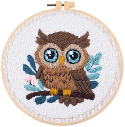 Myfelicity Adorable Owl Punch Needle Kit – Beginner-Friendly DIY Craft Set with Wool, Needle, Pattern, and Tools – Fun Felted Animal Project for Creative Hobbyists - Image 6
