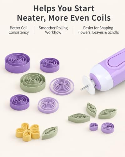 2-in-1 Electric Quilling Pen with Dual Tips for 1.5-10mm Strips, Purple - Image 5
