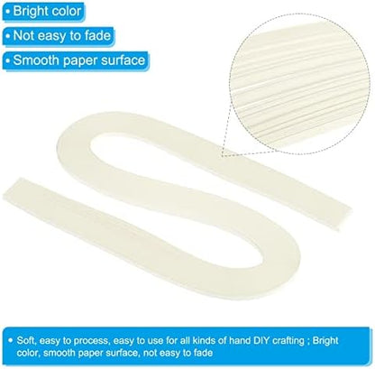 PATIKIL Quilling Strips Paper 120pcs 1/8"(3mm) 54cm Origami Paper Quilling Strip for Art DIY Hand Craft Christmas Light Beige - Image 3