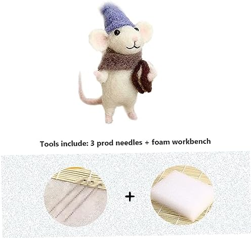 Mice Needle Felting Starter Kit Unfinished Wool Felt Mouse Craft Kit for Beginner DIY Craft Needle Felting Starter Kits Felt Mouse Craft Kit Crafts Needle Felting Kit Mice Wool Felting Supplies - Image 7