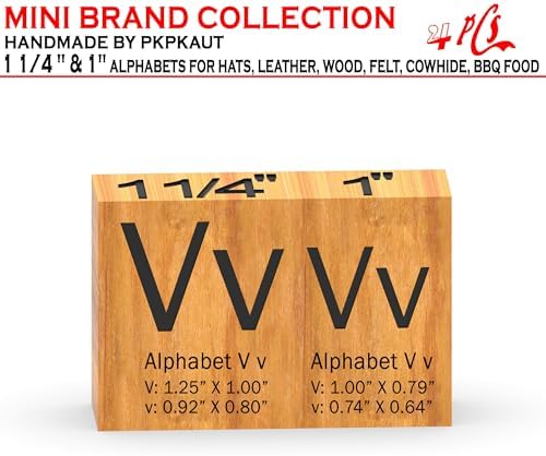 4Pcs Letters Branding Iron for Wood, Leather Branding Stamp (V v) - Image 2