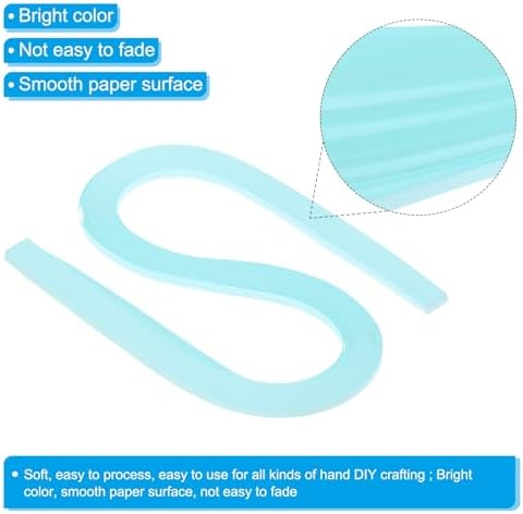 PATIKIL 360pcs Quilling Strips Paper 3/16"(5mm) 21"(54cm) Light Blue - Image 3