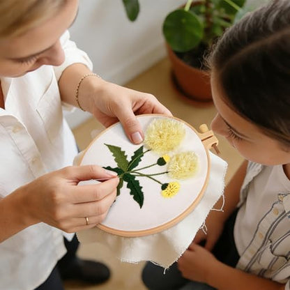 Dandelion Flower Embroidery Kits for Beginners Adults, Hand Embroidery Starter Kits, Cross Stitch Kits for Beginners DIY Craft Kits for Adults Women, Entire Set of Embroidery Supplies & Video Tutorial - Image 5