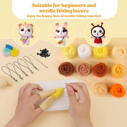 ZXIIXZ 100g Felting Wool Needle Felting Kit with Needles Wool Roving - Image 6