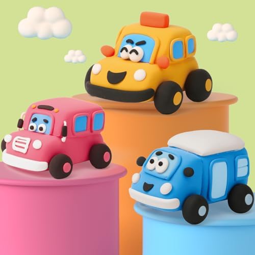 Air Dry Clay Kit for Kids - 3 Boxes Pull Back Car Making - Image 4