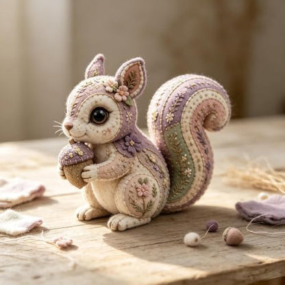 Woodland Friends DIY Felt Patchwork Kit, Pastoral Wild Creatures Handicraft Activity, Textile Hobby, DIY Fabric Animal, Unique Roseate Doll Ornament by Unknown