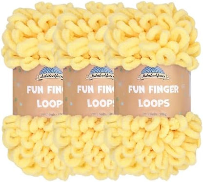 JubileeYarn Fun Finger Loops Yarn - Light Buttercream - 3 Skeins by BambooMN