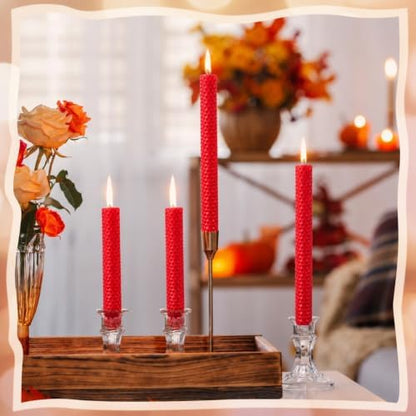 Yuntau 24 Pcs Christmas Beeswax Candle Making Kit, 8" x 8", Red - Image 4