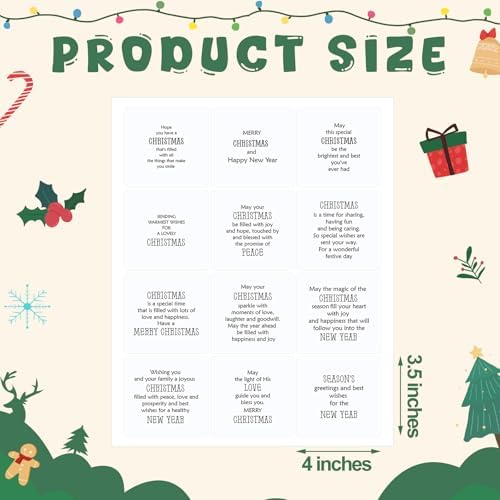 Watersay 240 Pcs Christmas Verses Stickers,Peelable for Cards Making - Image 2