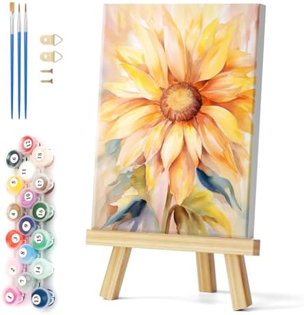 Natuyalo Paint by Numbers Kit for Adults Framed - Sunflower Paint by Number on Canvas with Frame, Flowers DIY Acrylic Painting by Number Ideal Gift Home Wall Decor (12x16 Inch) by Natuyalo