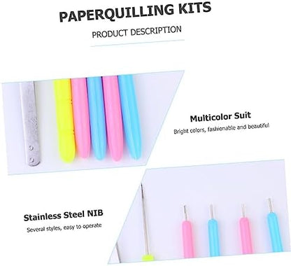 HAPINARY 12pcs DIY Paper Quilling Rolling Pens Piercer Tweezers Craft Kit for Home Art - Image 4