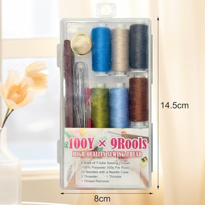 40PCS Big Eye Steel Sewing Tool Set, Needle and Thread Kit, Needle Threader ，Stainless Steel Needles for Hand Sewing - Image 2