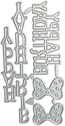 Letter Happy Birthday Thank You Mr&Mrs Best Wishes Happy Anniversary Heart Metal Cutting Dies Stencil DIY Scrapbooking Embossing Tool DIY Paper Cards Album Decoration (Happy Birthday) by ZbFwmx