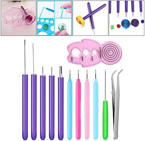 Quilling Tools Set for Beginner Card Making | Hand Crafted Pen Art Tool | DIY Paper Quilling Kit for Adults | Rust-Proof Plastic Slotted Pen | Crafting - 12 Pieces - Image 6