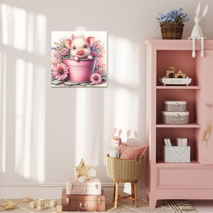 Pig Paint by Numbers Kit for Adults Beginner, Pig Paint by Numbers 10x10 in - Image 6