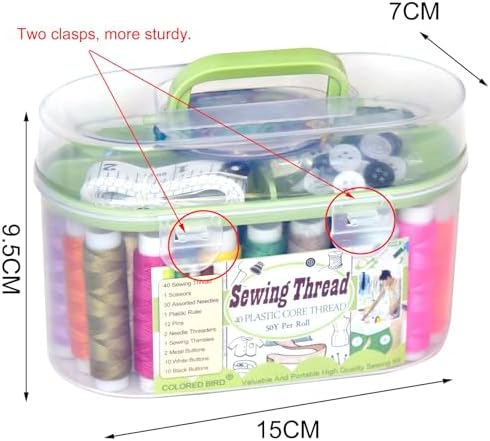 40 Spools of Sewing Thread,Gift Box Portable Basic Sewing Repair Kits (Green) - Image 2
